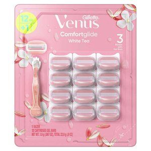 Venus ComfortGlide White Tea Razors (1 handle12 cartiridges)